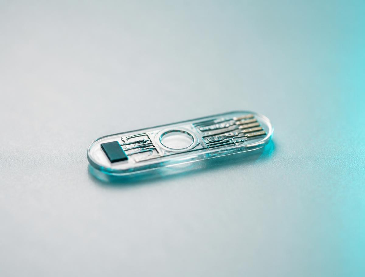 Illustration of a small passive implantable sensor